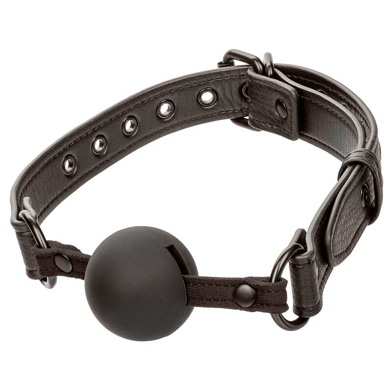 Bâillon BDSM Boule Nocturnal Silicone Sangle Réglable Noir - CalExotics