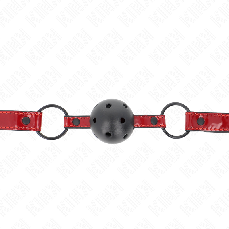 Bâillon Boule BDSM Cuir Brillant 4,5 cm Sangle Ajustable - Kink