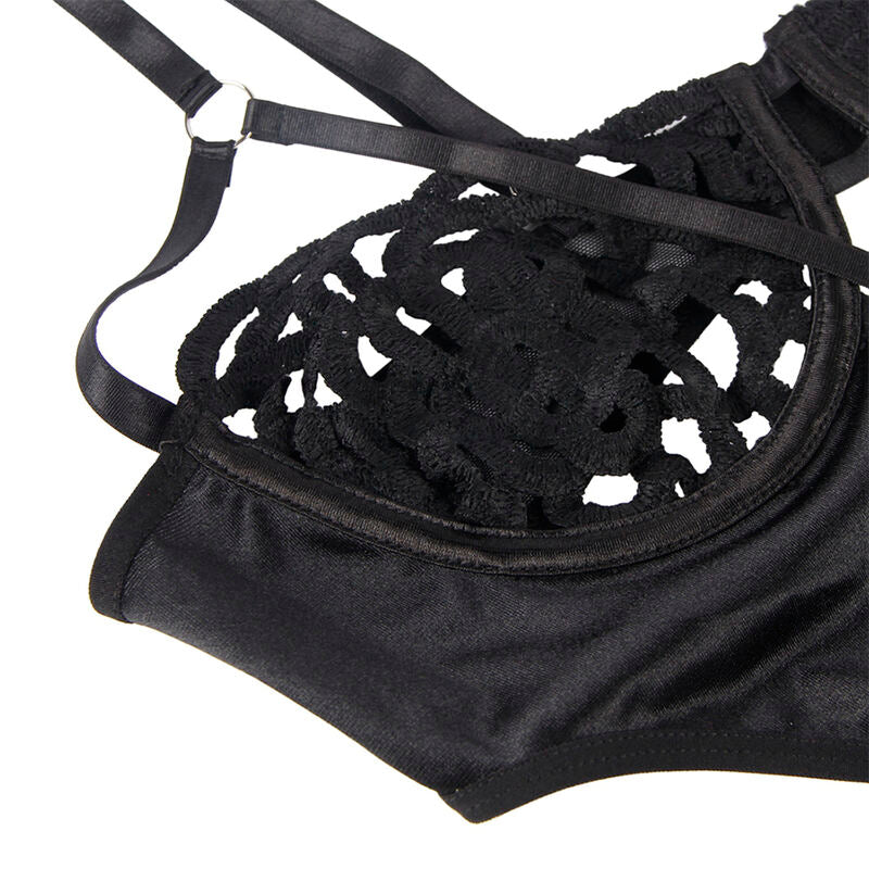 Body Sexy en Dentelle Noir Coupe Ajustée Taille S/M - Subblime
