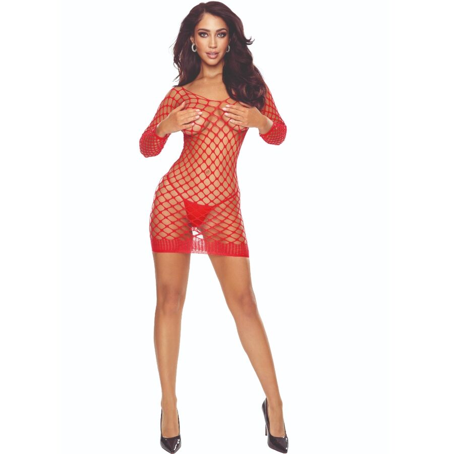 Bodystocking Résille Quadrillée Ouvert Entrejambe - Passion Woman