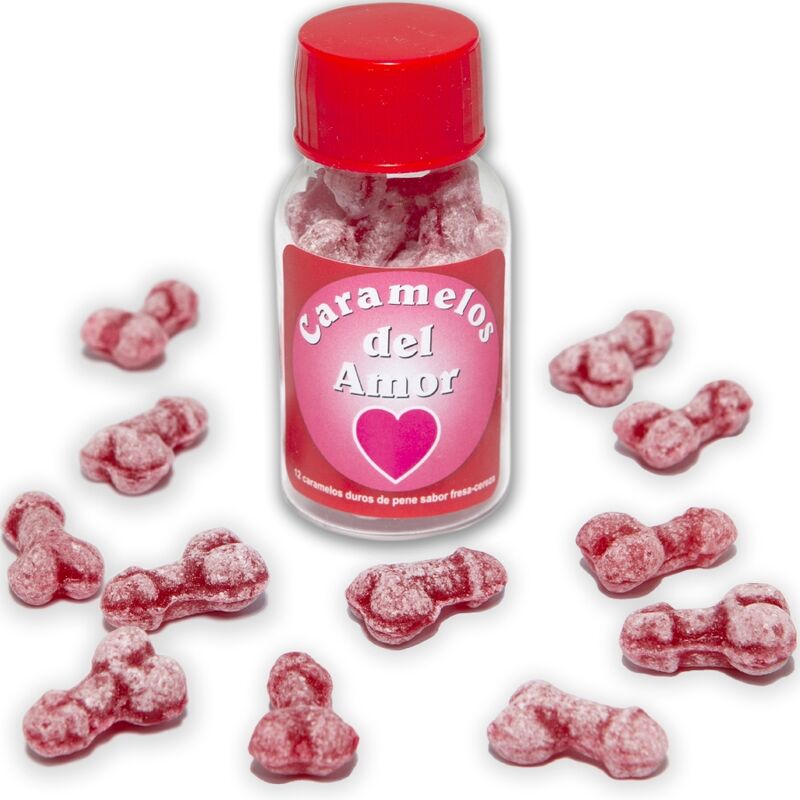 Bonbons Coquins Forme Pénis Saveur Fraise Lot de 12 - Diablo Picante