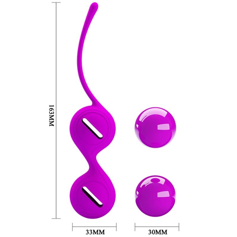 Boules de Kegel Orgasmiques Lestées Silicone Cordon de Retrait - Pretty Love
