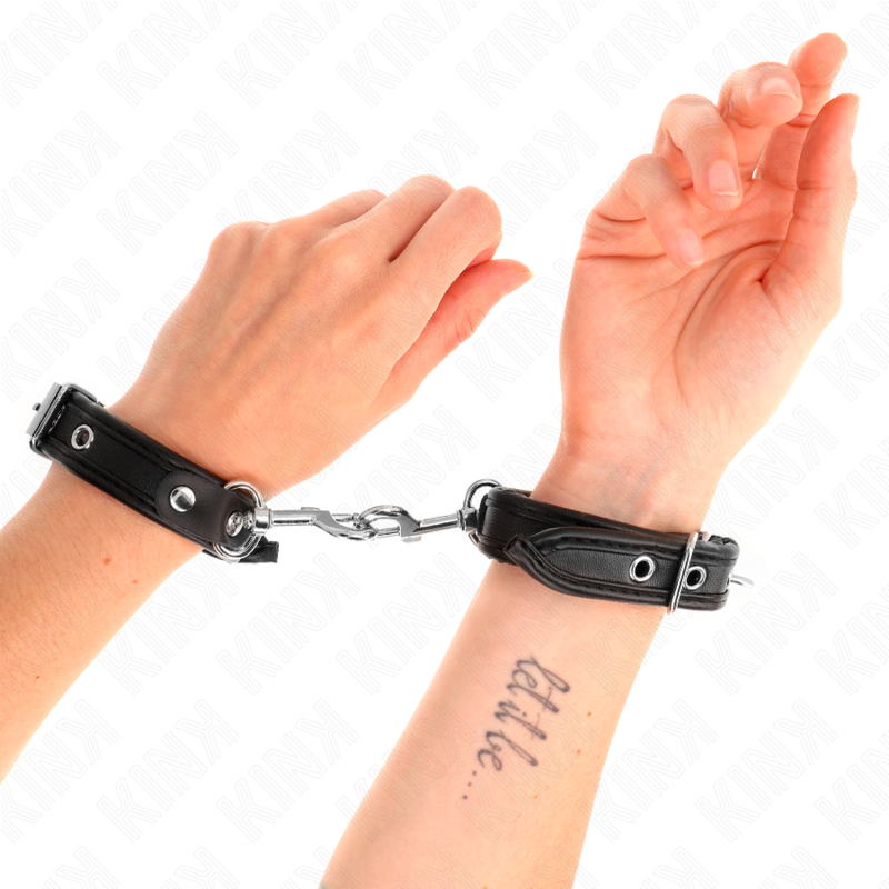 Bracelets BDSM Cloutés Noir Réglables 16-22 cm - Kink