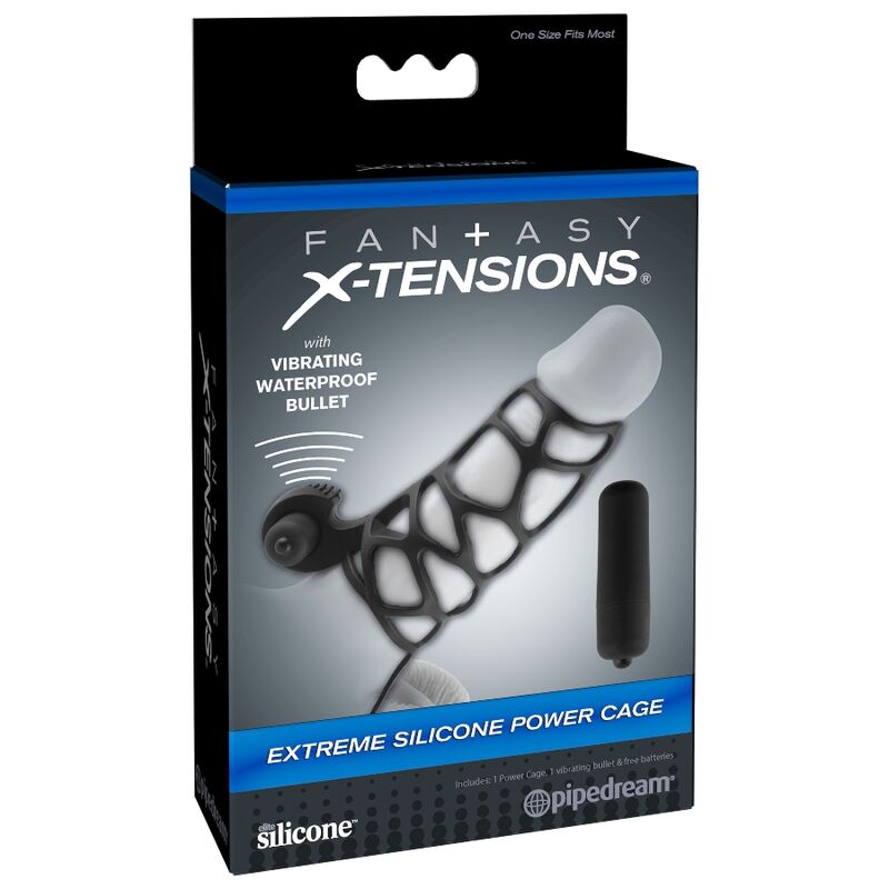 Cage de Puissance Vibrante Silicone Cockring Stimulateur Clitoridien - Fantasy X-Tensions