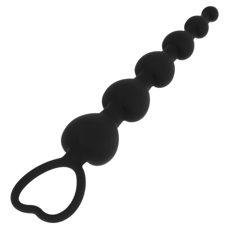 Chapelet Anal Mila Perles Graduées Silicone Flexible 5 Boules - Black&Silver