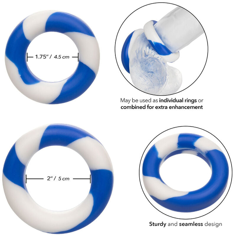 Cockring Admiral Ensemble 2 Anneaux Pénis Silicone Extensibles - CalExotics