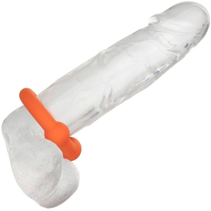 Cockring Alpha Double Boule Silicone Extensible Orange - CalExotics