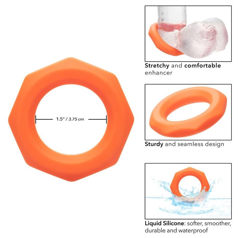 Cockring Alpha Sexagon Design Hexagonal Extensible Étanche - CalExotics