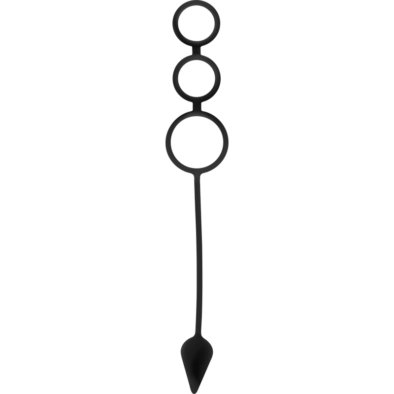 Cockring Double Anneau avec Plug Anal Silicone 3-en-1 - Ohmama