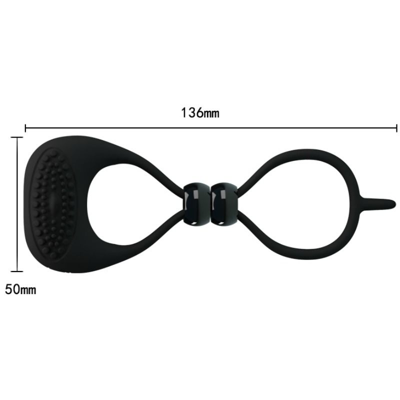 Cockring Double Anneau Vibrant Pénis et Testicules Silicone - Pretty Love