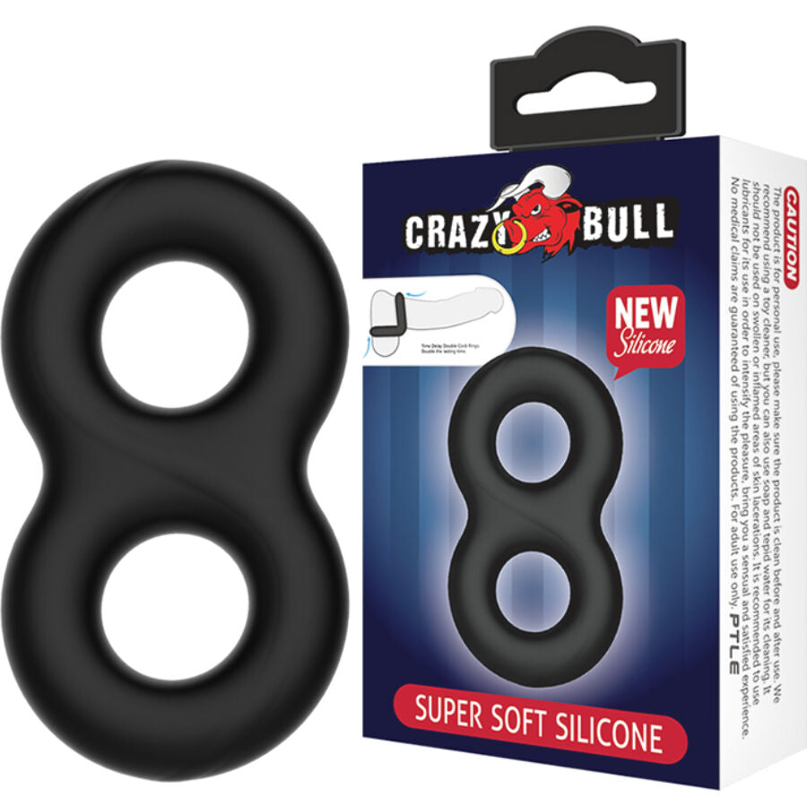 Cockring Double Infinity Silicone Souple Ajustable - Crazy Bull