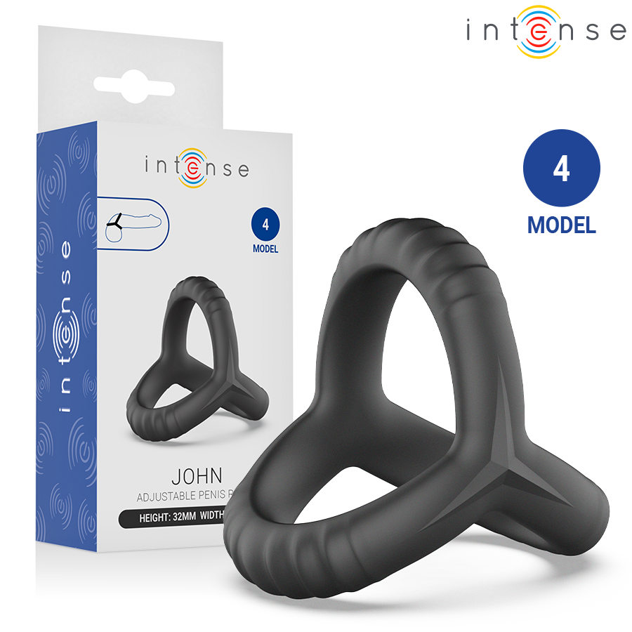 Cockring Triple Anneau Ajustable John Modèle 4 Souple - Intense