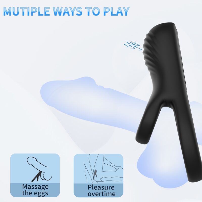 Cockring Vibrant Double Anneau 9 Modes Rechargeable USB - Armony