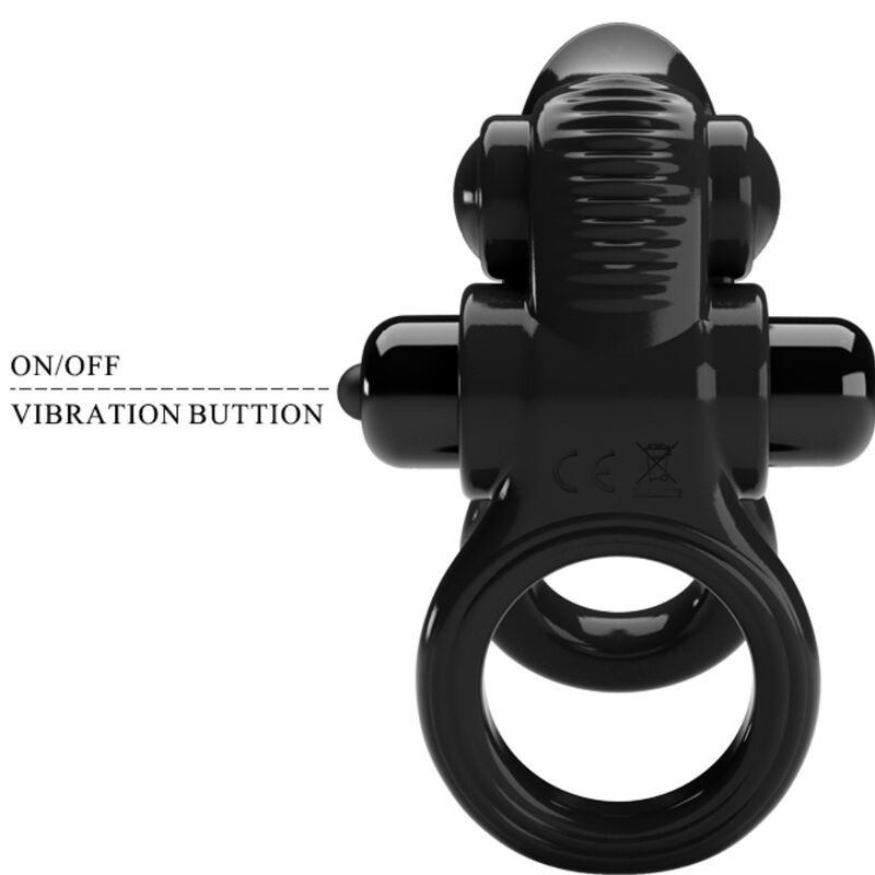 Cockring Vibrant Double Anneau Passionate Ring Langue Clitoridienne 10 Modes - Pretty Love