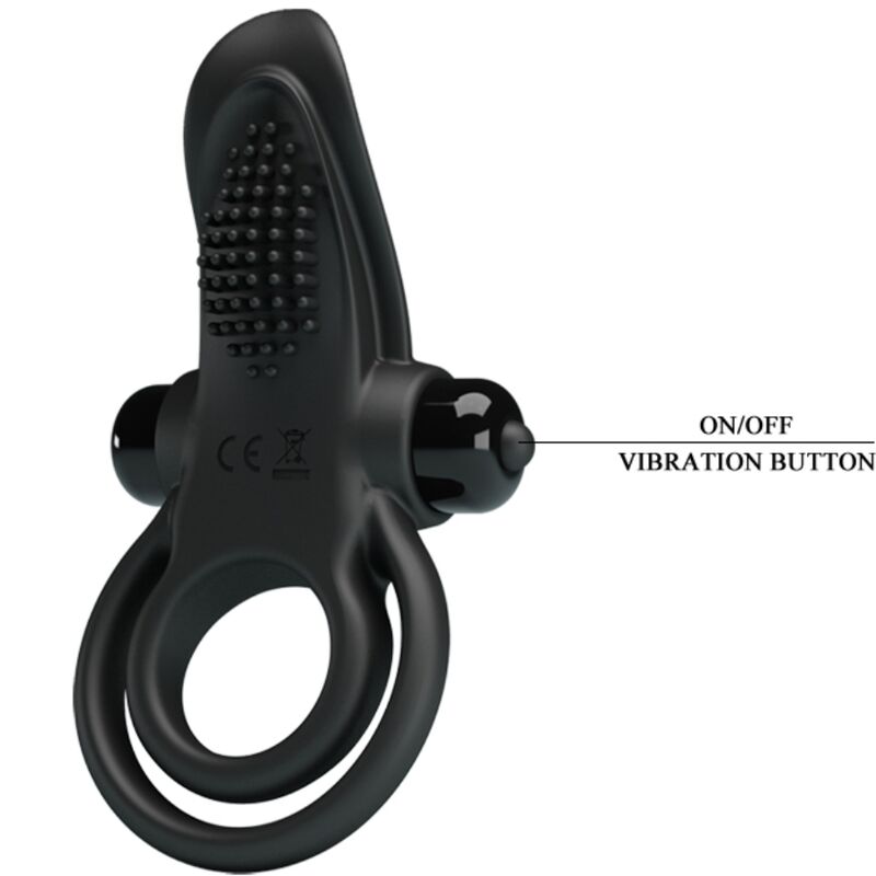 Cockring Vibrant Double Anneau Stimulateur Clitoris 10 Vibrations - Pretty Love