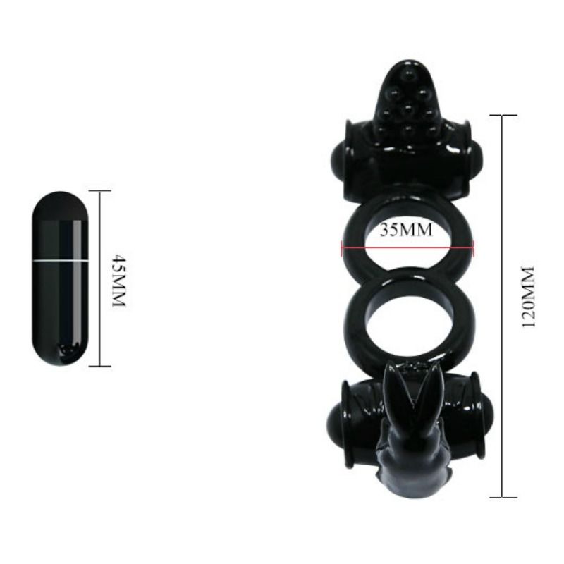 Cockring Vibrant Double Anneau Sweet Ring Stimulateur Clitoris Lapin - Baile