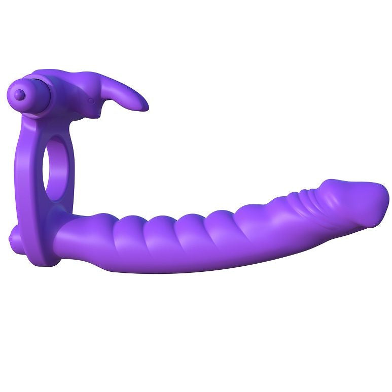 Cockring Vibrant Double Pénétration Gode Anal Stimulateur Lapin Silicone - Fantasy C-Ringz