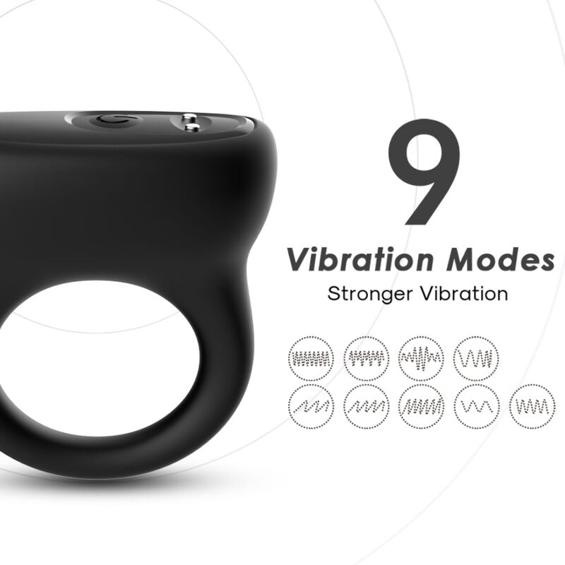 Cockring Vibrant Rechargeable 9 Modes Silicone Étanche - Armony
