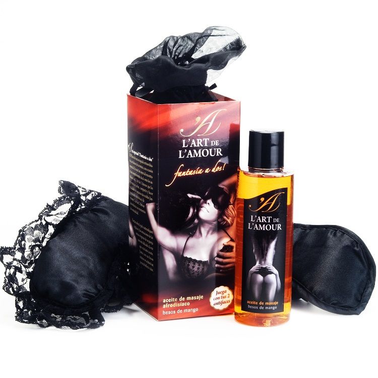 Coffret Sensuel Duo Huile de Massage Chauffante Mangue et Masques