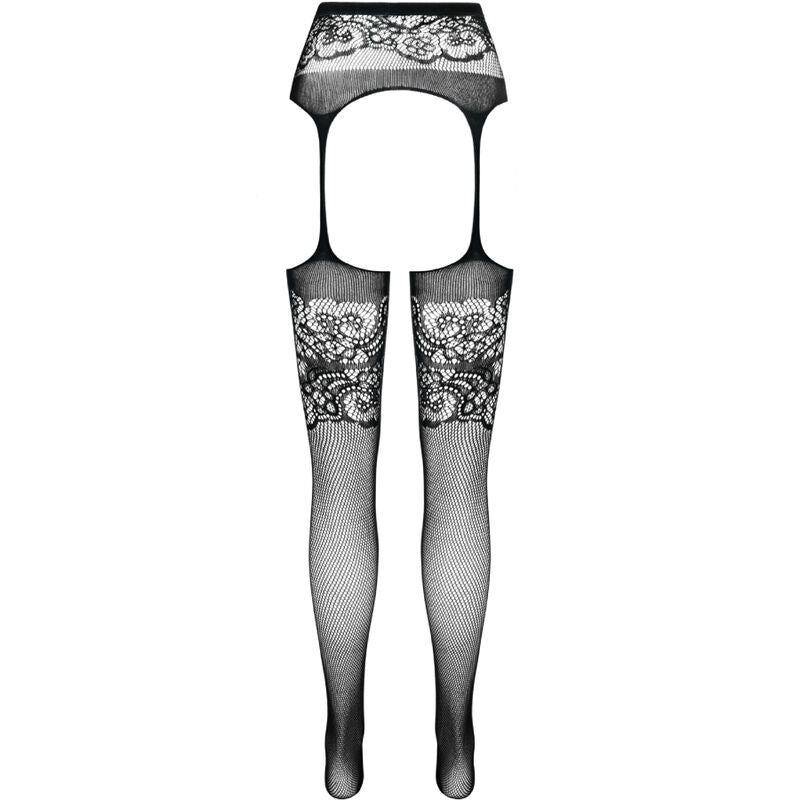 Collant Sensuel Noir Effet Jarretière Imprimé Taille Unique - Passion Woman