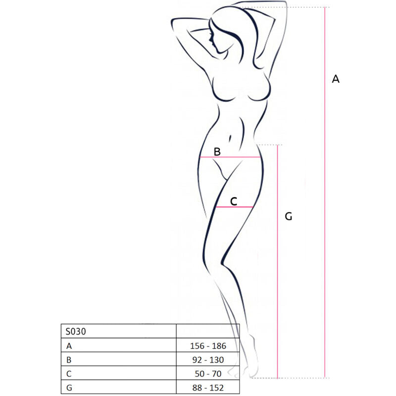 Collant Sensuel S030 avec Jarretière Intégrée Taille Unique - Passion Woman