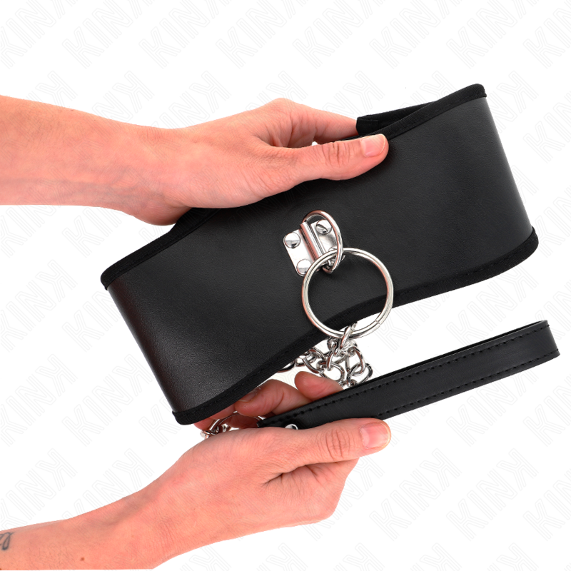 Collier BDSM avec Laisse Bracelet Réglable Cuir 65 cm - Kink
