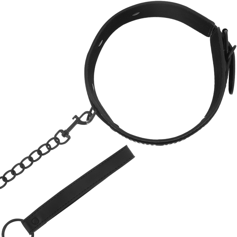 Collier BDSM Cuir Vegan Réglable Boucle Robuste - Intense