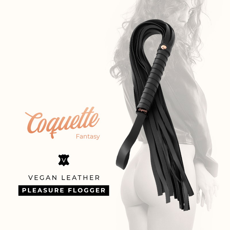 Cravache BDSM Chic Desire Fantasy Cuir Végan Manche Métal - Coquette