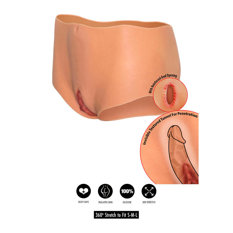 Culotte Prothèse Vagin et Fesses Alter Ego Tunnel Texturé Taille M - Hidden Desire