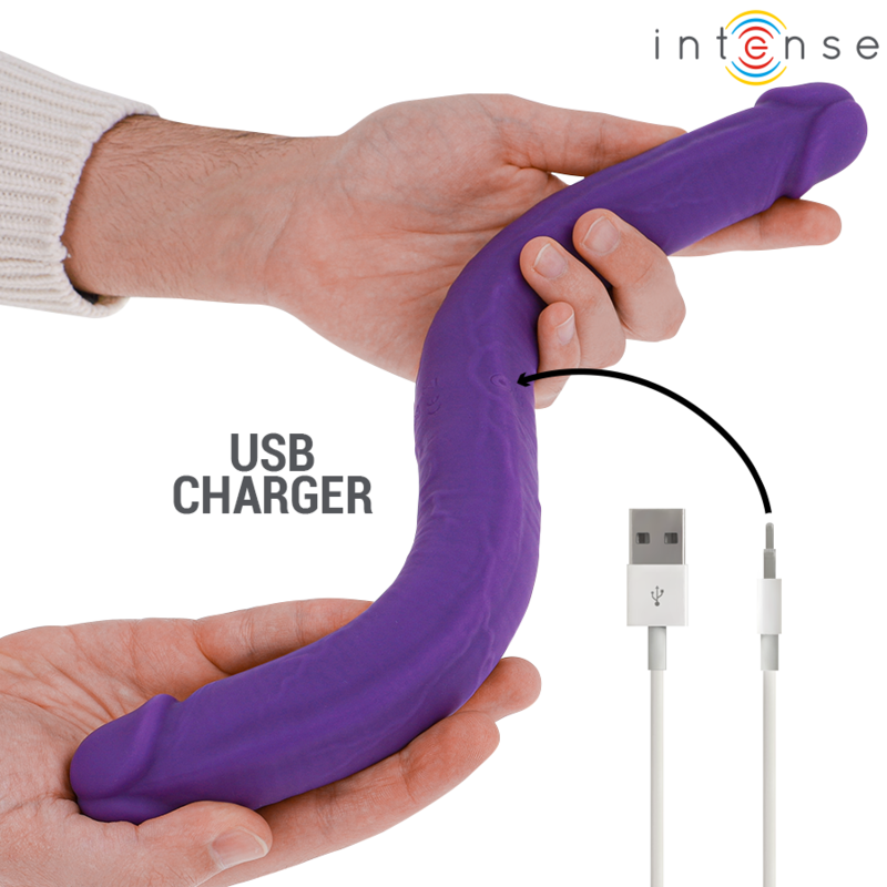 Double Gode Vibrant Gunter 40 cm Télécommande 7 Modes USB - Intense