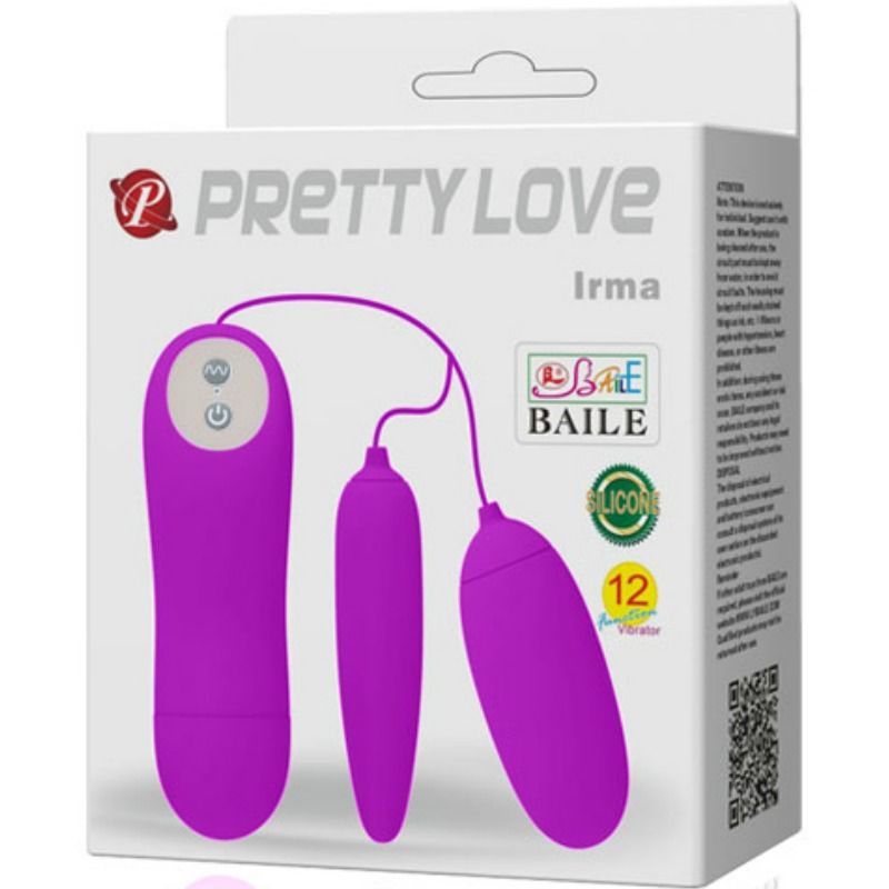 Double Œuf Vibrant Irma Télécommande 12 Modes USB - Pretty Love
