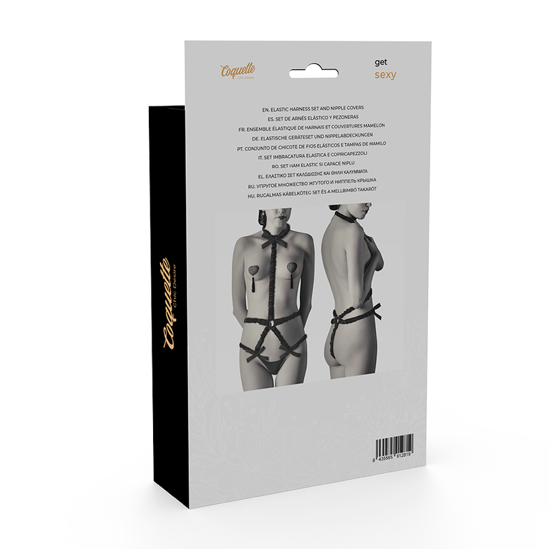 Ensemble Lingerie Harnais Chic Desire Look Corset avec Cache-Tétons - Coquette