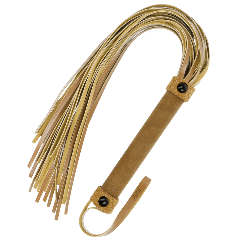Fouet BDSM Origin Cuir Vegan Manche Sans Nickel 28 cm - Fetish Submissive