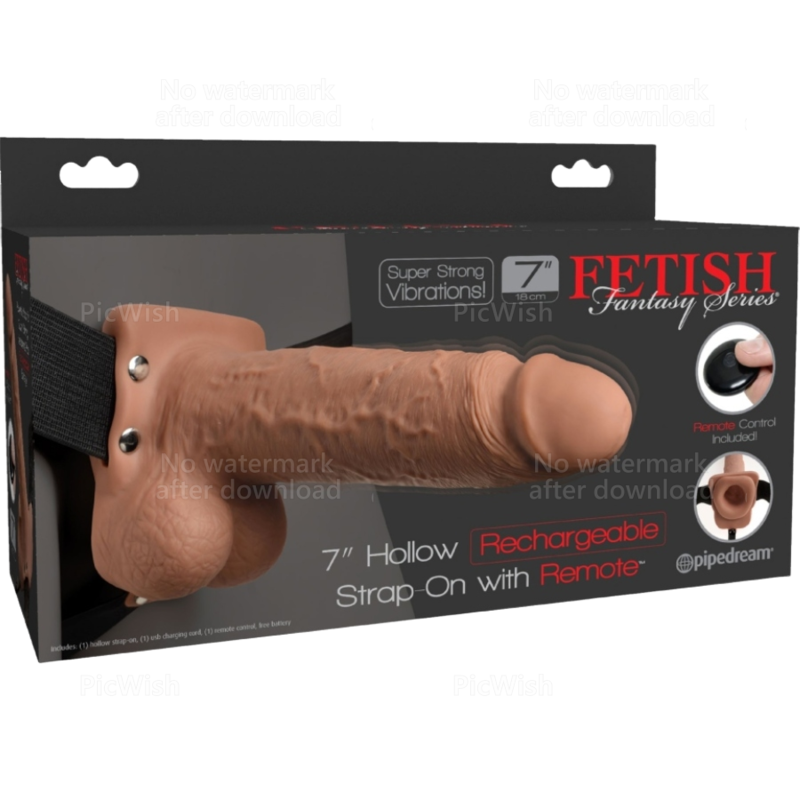 Gaine à Pénis Creuse Réaliste Vibrante Harnais Réglable 17,8 cm - Fetish Fantasy