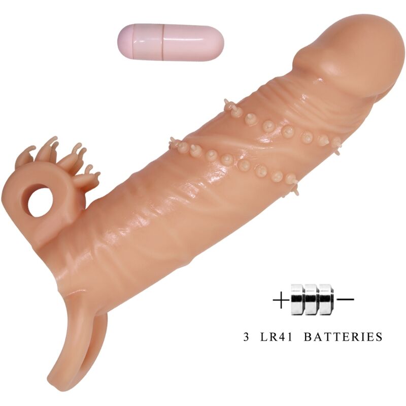 Gaine à Pénis Vibrante Connor TPR Stimulateur Clitoris Étanche - Pretty Love