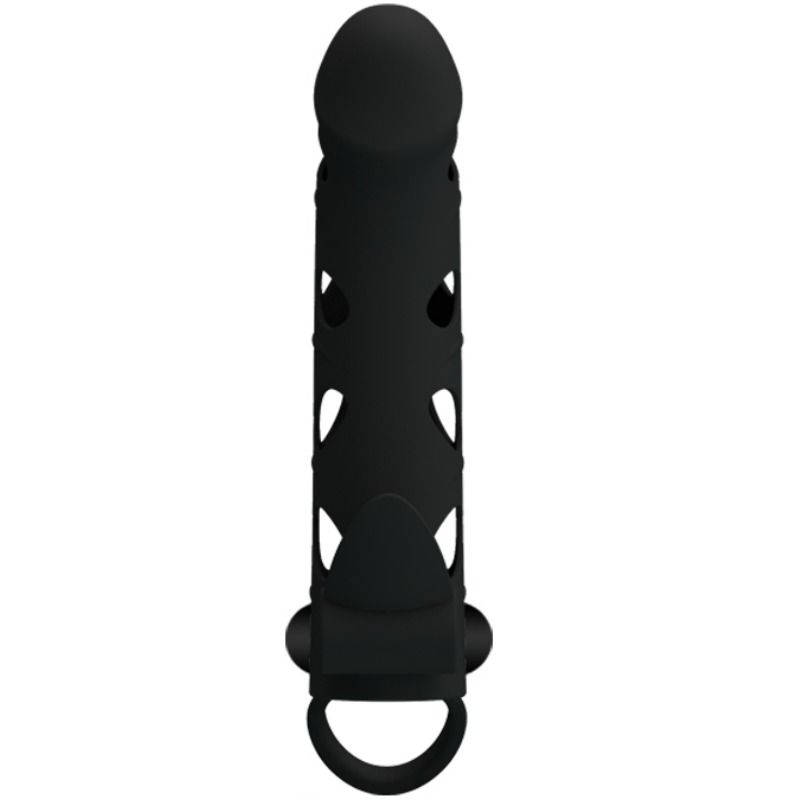 Gaine à Pénis Vibrante Silicone 15,2 cm Anneau Testicules - Pretty Love