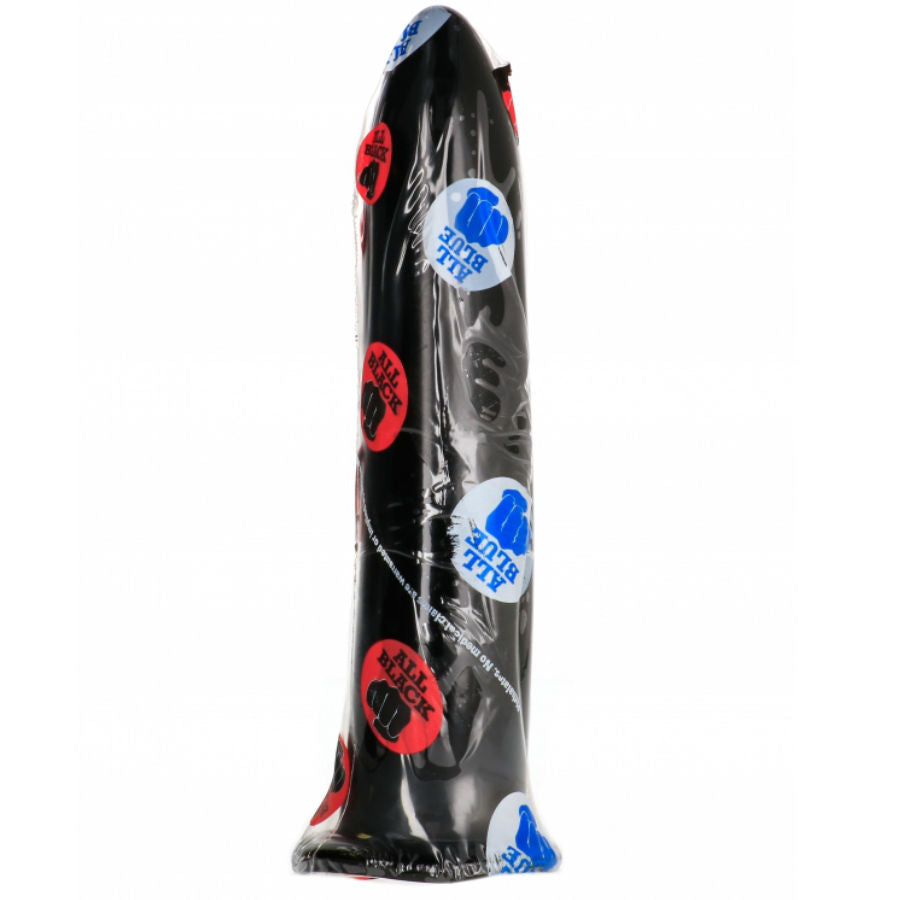 Gode Anal et Vaginal 20 cm Pointu Silicone Lisse Noir - All Black