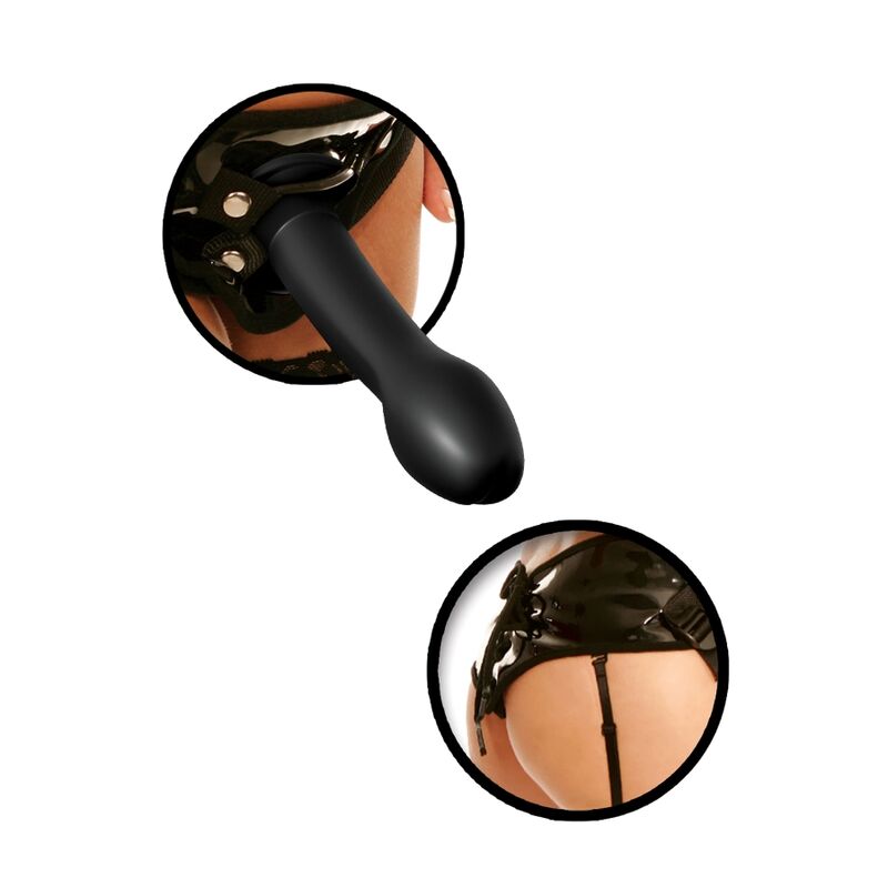 Gode Ceinture Porte-Jarretelles Ensemble Bas Nylon Gode 15 cm - Fetish Fantasy