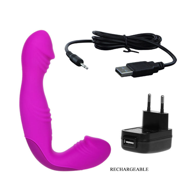 Gode Ceinture Sans Bretelles Angelo Vibrant 30 Modes Rechargeable Lilas - Pretty Love