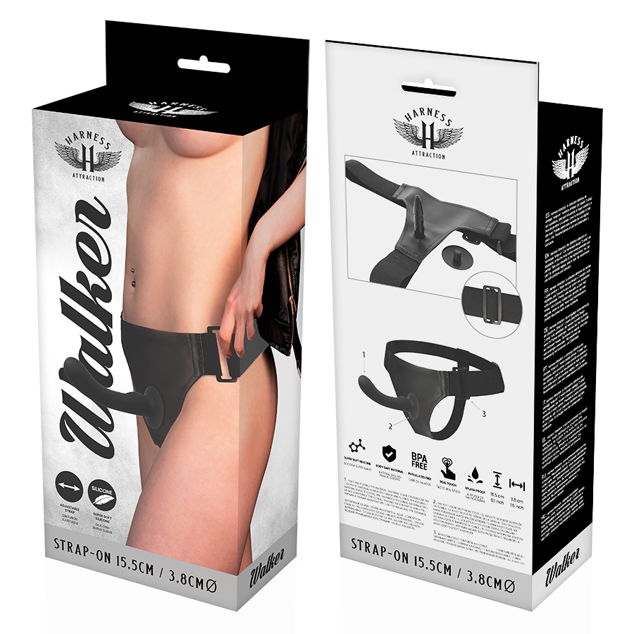 Gode Ceinture Walker Point G Silicone Système Click 15,5 cm - Harness Attraction