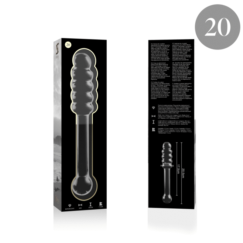 Gode en Verre Borosilicate Modèle 20 Transparent 20,5 cm - Nebula Series By Ibiza