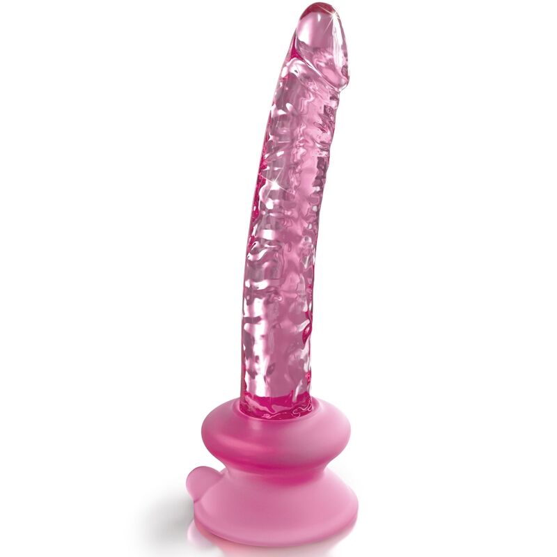 Gode en Verre Réaliste Veiné Ventouse Amovible Compatible Harnais - Icicles