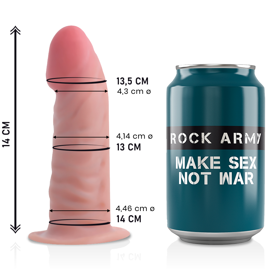Gode Réaliste Double Densité Tiger Ventouse 14 cm - Rock Army