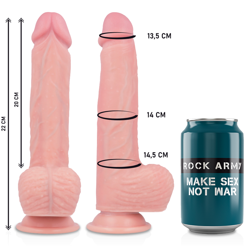 Gode Réaliste Hawk Double Densité Ventouse 22 cm - Rock Army