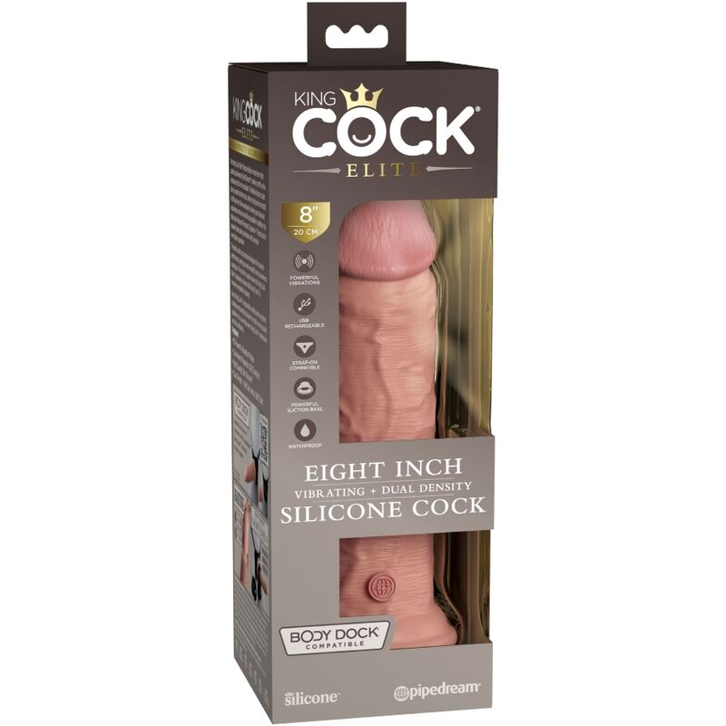 Gode Réaliste Vibrant Elite Silicone 15 ou 20 cm Ventouse - King Cock