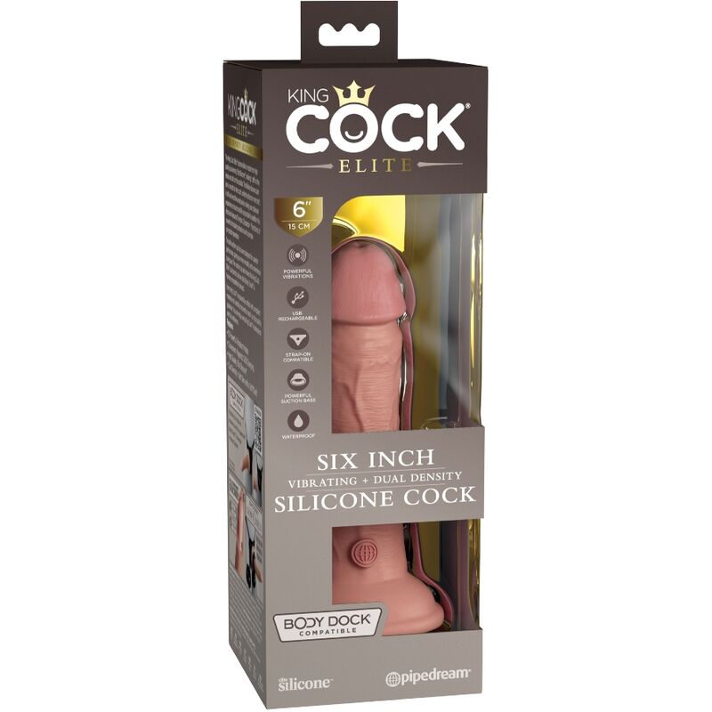 Gode Réaliste Vibrant Elite Silicone 15 ou 20 cm Ventouse - King Cock