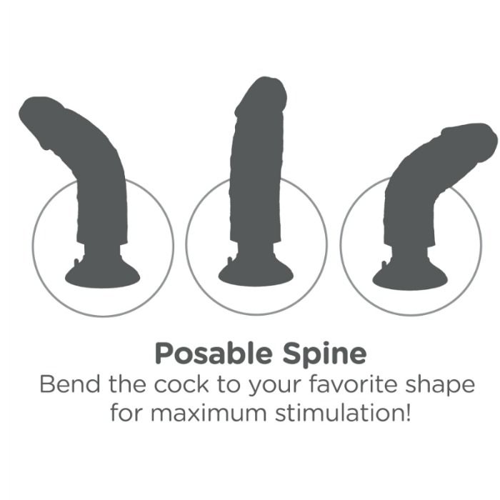 Gode Vibrant Réaliste avec Testicules Ventouse 23 cm Noir - King Cock