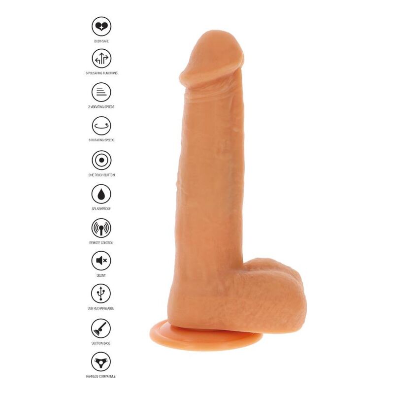 Gode Vibrant Réaliste Billes Rotatives Ventouse Naked - Get Real