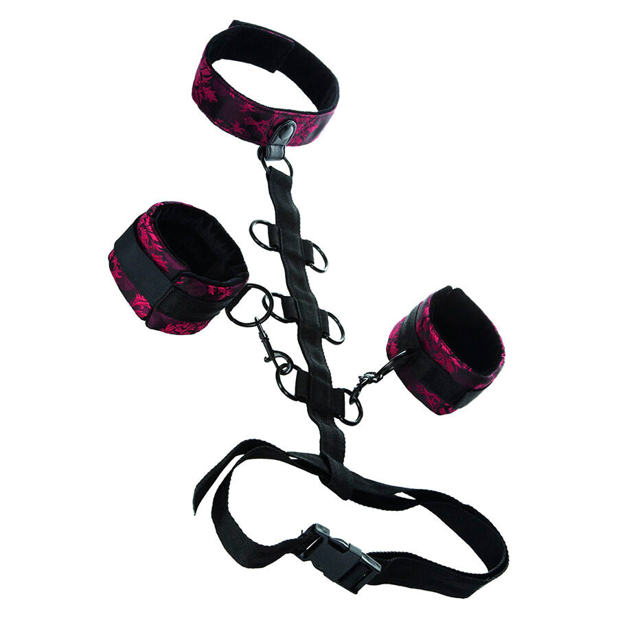 Harnais de Contention BDSM Scandal Collier Menottes Amovibles - CalExotics