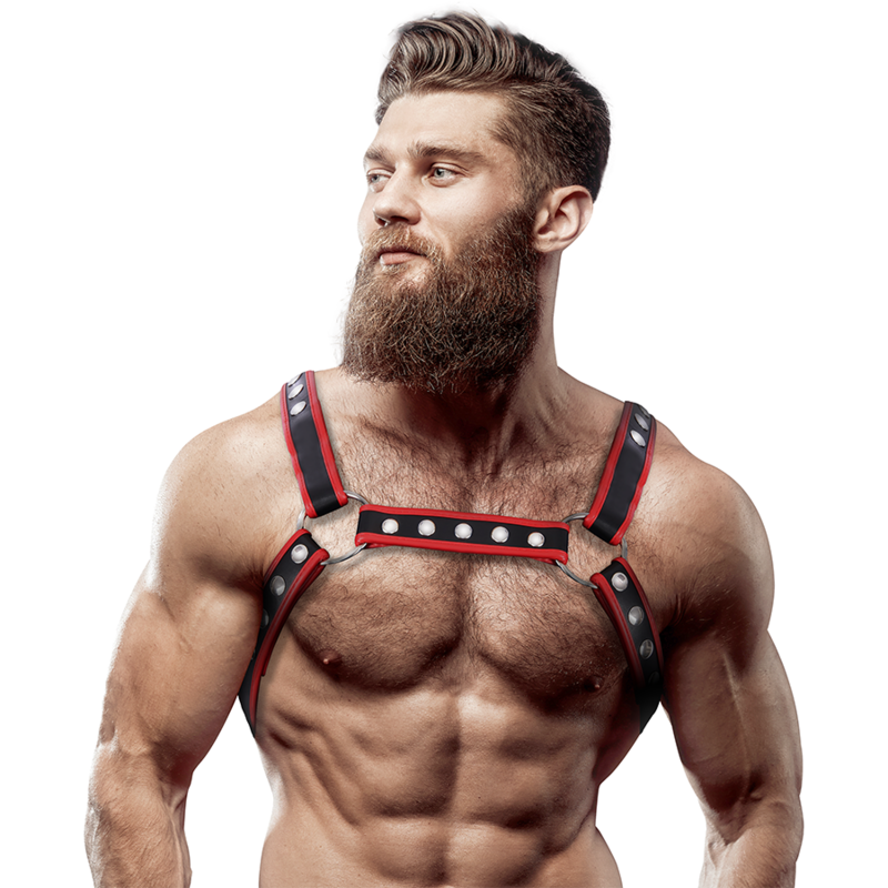 Harnais de Poitrine Bulldog Cuir Écologique pour Homme Ajustable - Fetish Submissive